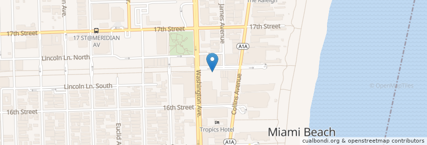 Mapa de ubicacion de interchange en Amerika Birleşik Devletleri, Florida, Miami-Dade County, Miami Beach.
