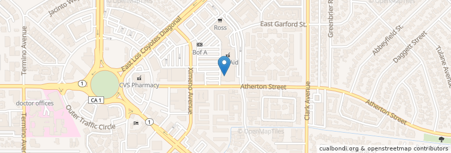 Mapa de ubicacion de U.S. Bank en Estados Unidos De América, California, Los Angeles County, Long Beach.