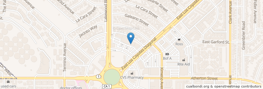 Mapa de ubicacion de Jamba Juice en United States, California, Los Angeles County, Long Beach.
