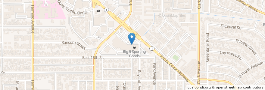Mapa de ubicacion de Wok n Roll en United States, California, Los Angeles County, Long Beach.