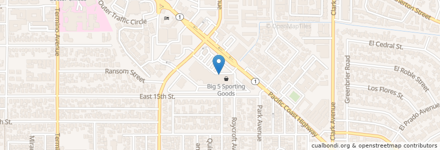 Mapa de ubicacion de Char Chicken en États-Unis D'Amérique, Californie, Los Angeles County, Long Beach.