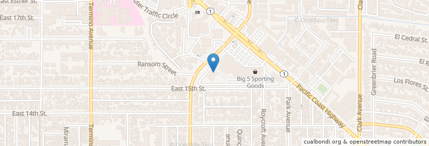 Mapa de ubicacion de Bayshore Dental en Estados Unidos Da América, Califórnia, Los Angeles County, Long Beach.