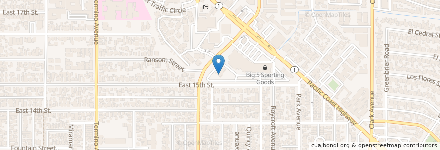 Mapa de ubicacion de Pacific Coast University School of Law en United States, California, Los Angeles County, Long Beach.