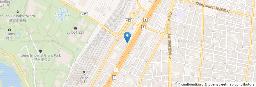 Mapa de ubicacion de キープアンドタッチ en Jepun, 東京都, 台東区.