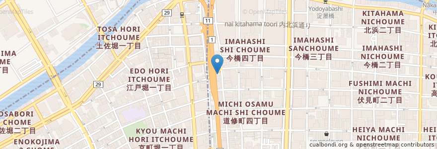 Mapa de ubicacion de トヨタレンタカー en Japan, Präfektur Osaka, 大阪市, 中央区, 北区.