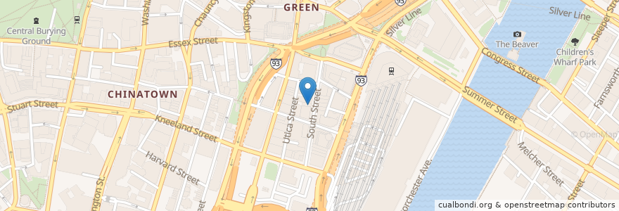 Mapa de ubicacion de Les Zygomates Wine Bar & Bistro en Verenigde Staten, Massachusetts, Suffolk County, Boston.