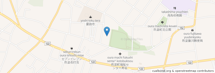 Mapa de ubicacion de 松本稲荷大明神 en Japan, 群馬県, 邑楽郡, 邑楽町.