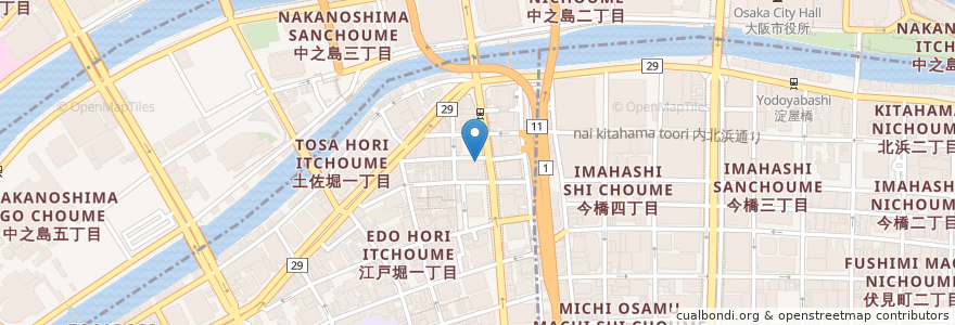 Mapa de ubicacion de トゥエニィ/トゥエニィ en Japão, 大阪府, 大阪市, 北区, 西区.