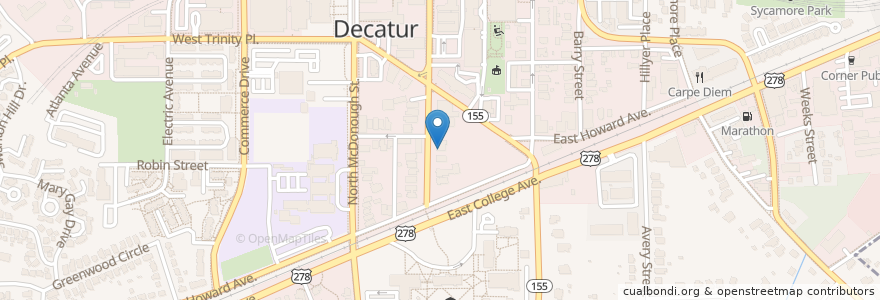 Mapa de ubicacion de Revival en アメリカ合衆国, ジョージア州, Dekalb County, Decatur.