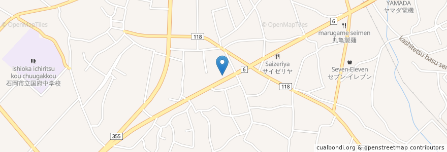 Mapa de ubicacion de 二代目てらっちょ en 日本, 茨城県, 石岡市.