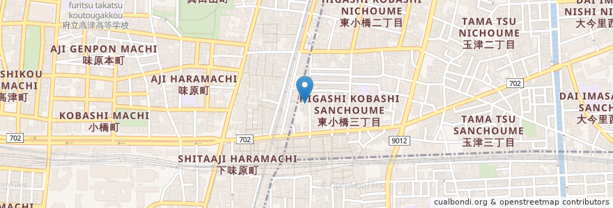 Mapa de ubicacion de 西田歯科医院 en Japonya, 大阪府, 大阪市, 東成区.