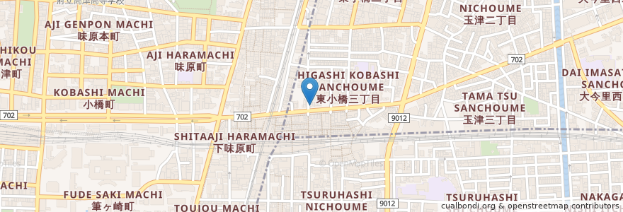 Mapa de ubicacion de 三好野 en Japan, Präfektur Osaka, 大阪市, 東成区.