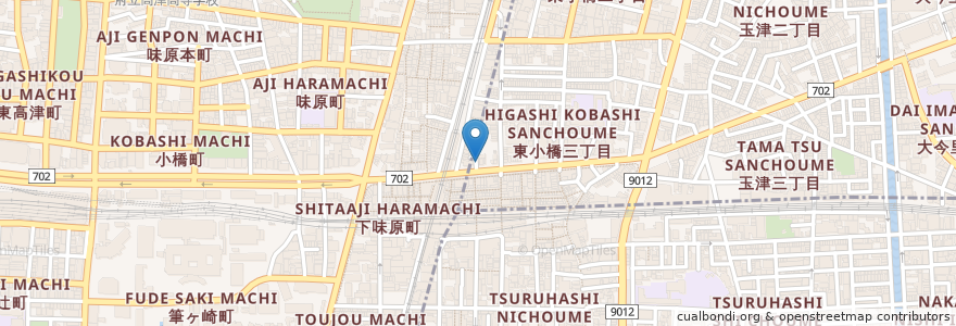 Mapa de ubicacion de 情熱ホルモン en اليابان, أوساكا, أوساكا, 東成区.