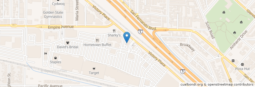 Mapa de ubicacion de Empire Dental Group and Orthodontics en Amerika Birleşik Devletleri, Kaliforniya, Los Angeles County, Burbank.