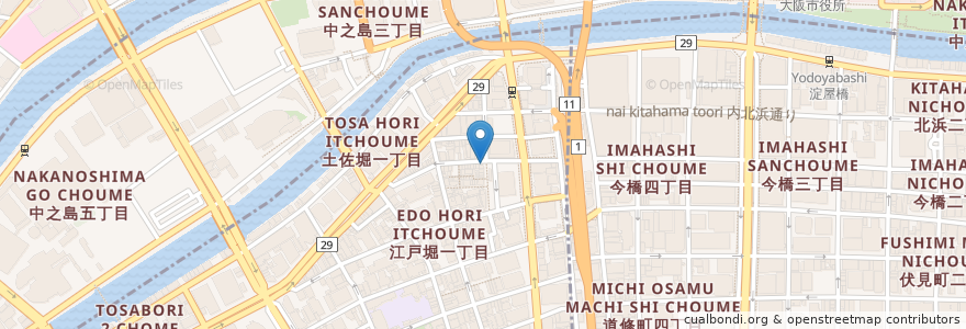 Mapa de ubicacion de あづまや en Japão, 大阪府, 大阪市, 北区, 西区.