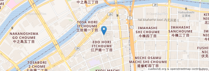 Mapa de ubicacion de いっと en Japan, Präfektur Osaka, 大阪市, 北区, 西区.