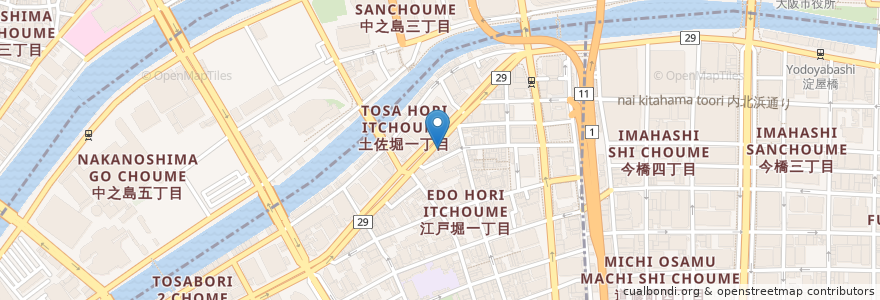 Mapa de ubicacion de HONDA DENTAL OFFICE en Япония, Осака, 大阪市, 北区, 西区.