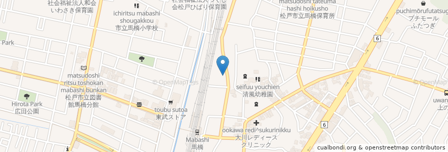 Mapa de ubicacion de 脇坂内科クリニック en Япония, Тиба, 松戸市.