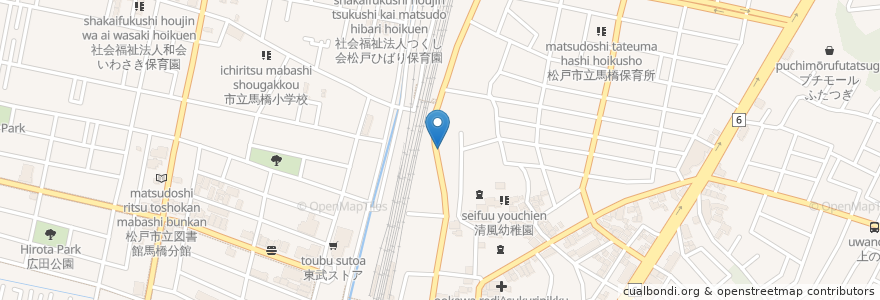 Mapa de ubicacion de 喫茶＆軽食 鶴 en Japón, Prefectura De Chiba, Matsudo.