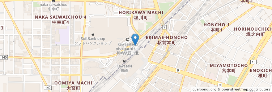 Mapa de ubicacion de そばじ en Japón, Prefectura De Kanagawa, Kawasaki.
