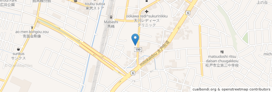 Mapa de ubicacion de セイムス en Япония, Тиба, 松戸市.