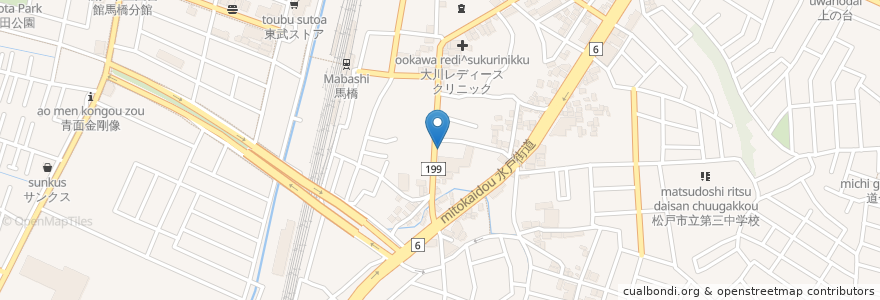 Mapa de ubicacion de 伊藤歯科医院 en ژاپن, 千葉県, 松戸市.