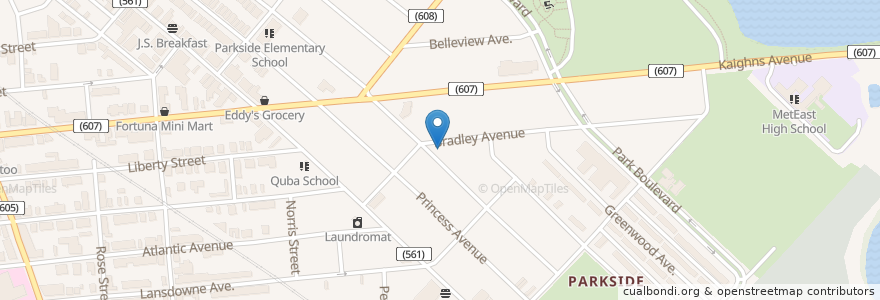 Mapa de ubicacion de St. Paul Baptist Church en 美利坚合众国/美利堅合眾國, 新泽西州 / 新澤西州 / 紐澤西州, Camden County, Camden.
