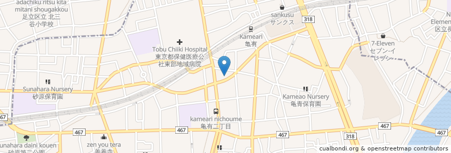 Mapa de ubicacion de 小児科 鈴木医院 en Giappone, Tokyo, 足立区.