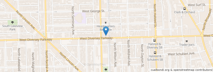 Mapa de ubicacion de Penny's Noodle Shop en Amerika Syarikat, Illinois, Chicago.