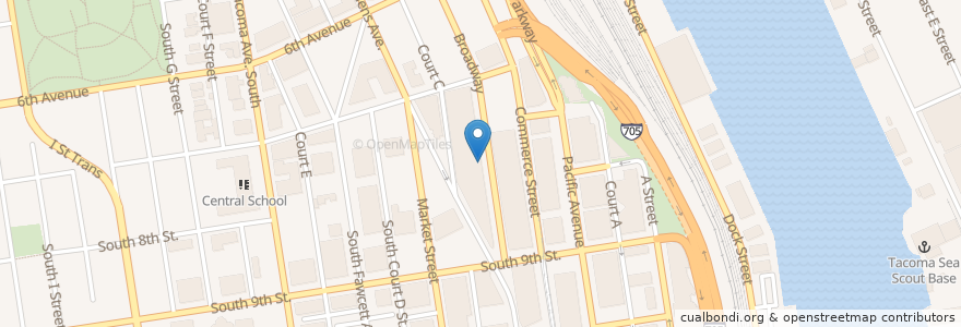Mapa de ubicacion de Brooks Dental Studio en 美利坚合众国/美利堅合眾國, 华盛顿州 / 華盛頓州, Pierce County, Tacoma.