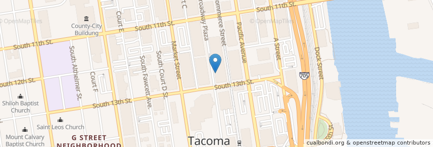 Mapa de ubicacion de City University of Seattle en États-Unis D'Amérique, Washington, Pierce County, Tacoma.