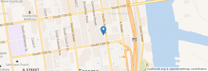 Mapa de ubicacion de The Old Spaghetti Factory Bar & Lounge en Estados Unidos Da América, Washington, Pierce County, Tacoma.