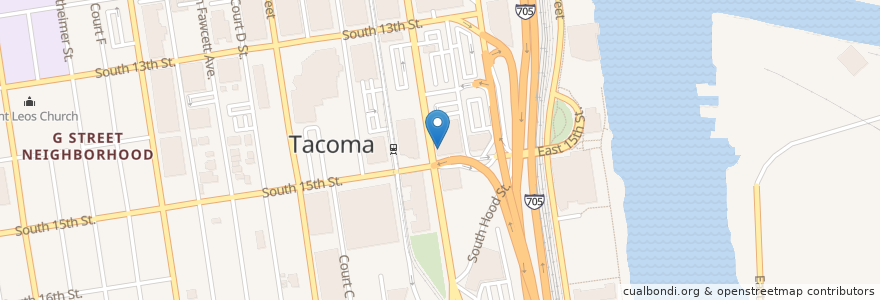 Mapa de ubicacion de Evergreen Cafe en الولايات المتّحدة الأمريكيّة, واشنطن, Pierce County, Tacoma.