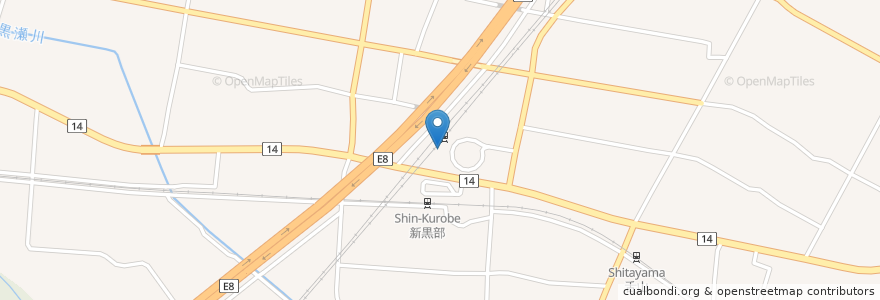 Mapa de ubicacion de ＪＲ西日本レンタカー＆リース（株） 黒部・宇奈月温泉営業所 en 일본, 도야마현, 黒部市.