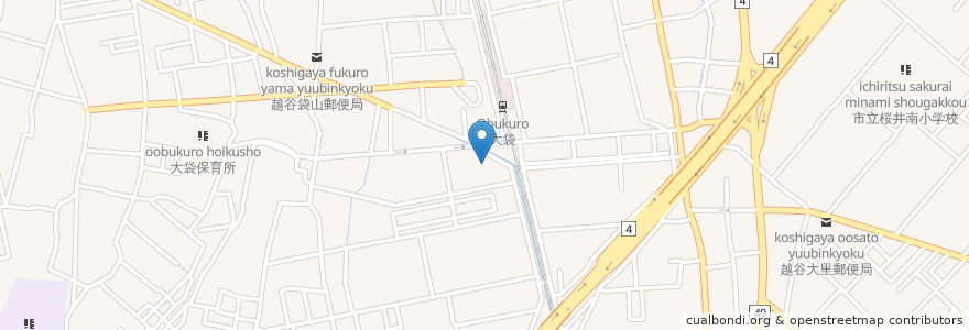 Mapa de ubicacion de 栃木銀行 en Japão, 埼玉県, 越谷市.