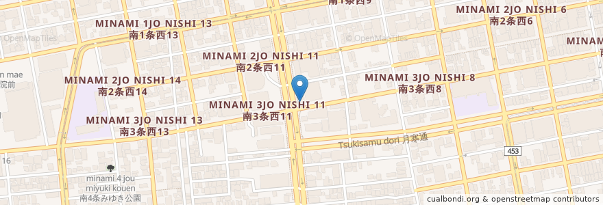 Mapa de ubicacion de きんちゃん en 日本, 北海道, 石狩振興局, 札幌市, 中央区.