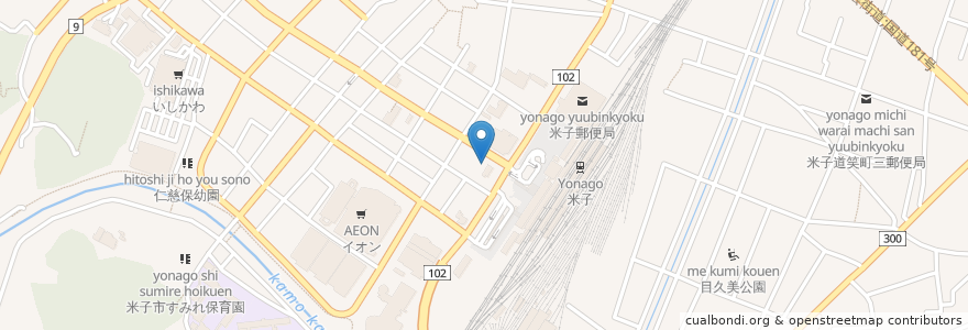Mapa de ubicacion de 山陰合同銀行 en ژاپن, 鳥取県, 米子市.