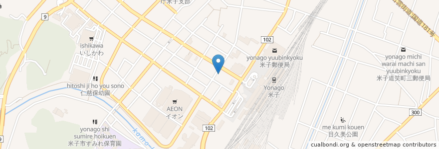 Mapa de ubicacion de 笑笑　米子駅前店 en 日本, 鳥取県, 米子市.