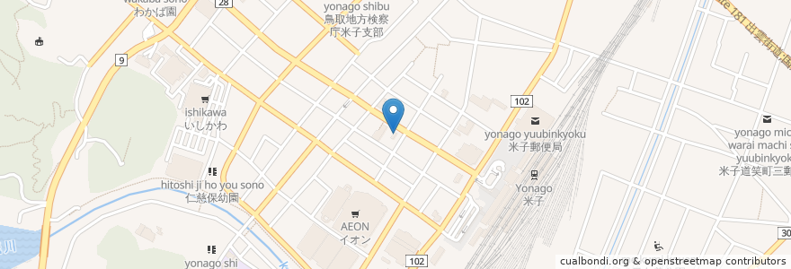 Mapa de ubicacion de 日々の糧 en 日本, 鳥取県, 米子市.