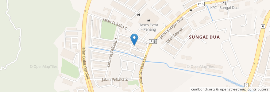 Mapa de ubicacion de Cafe Lapan Belas Lapan Belas en Malaysia, Penang, Timur Laut.