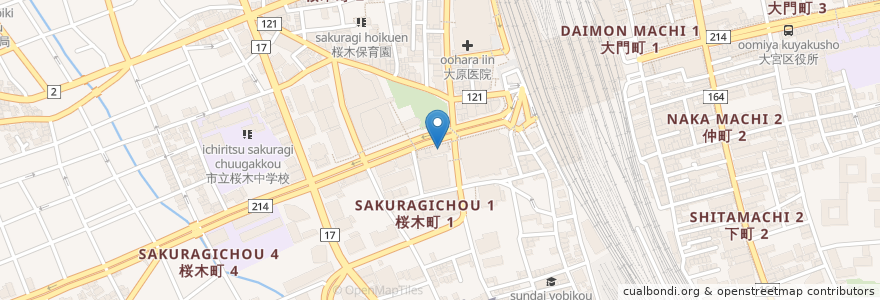 Mapa de ubicacion de ドトールコーヒー en Japan, Präfektur Saitama, Saitama, 大宮区.