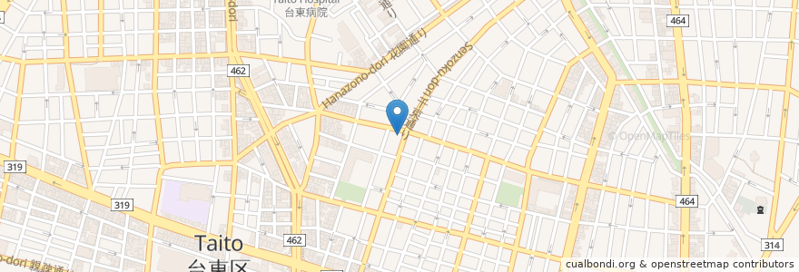 Mapa de ubicacion de 興産信用金庫 en Japão, Tóquio, 台東区.