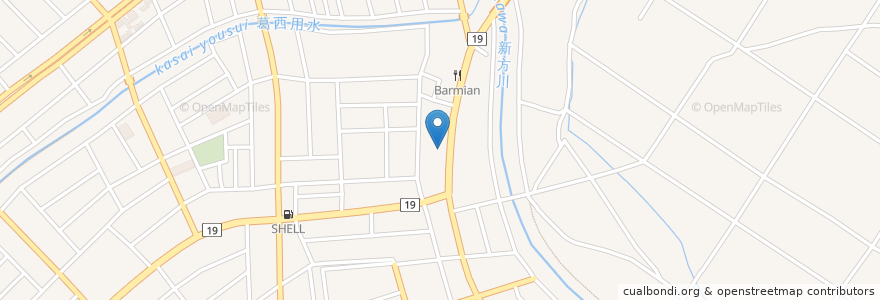 Mapa de ubicacion de 山田うどん en 日本, 埼玉县, 越谷市.