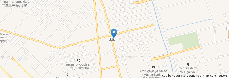 Mapa de ubicacion de 昭和シェル en 日本, 埼玉县, 越谷市.