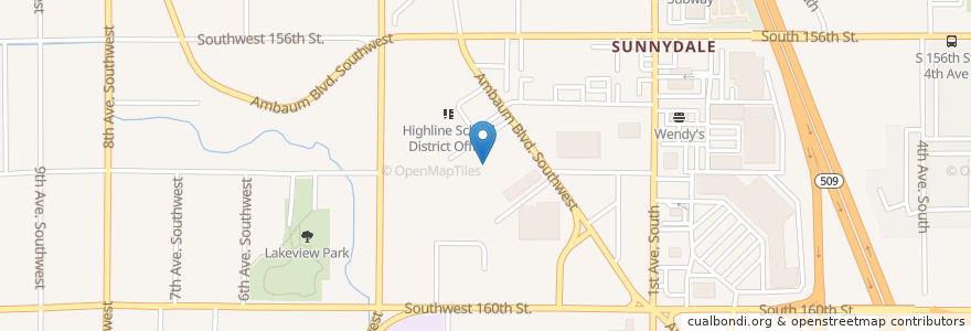Mapa de ubicacion de Hi Room en 미국, 워싱턴, King County, Burien.