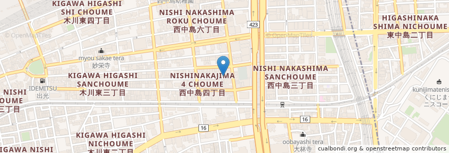Mapa de ubicacion de khazana en Japón, Prefectura De Osaka, Osaka, 淀川区.