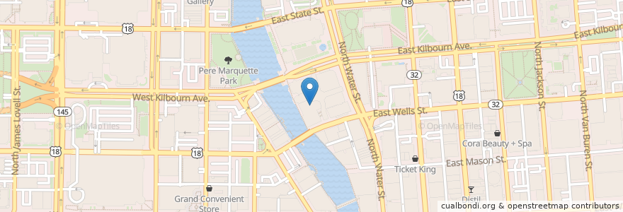 Mapa de ubicacion de Stackner Cabaret en Vereinigte Staaten Von Amerika, Wisconsin, Milwaukee County, Milwaukee.
