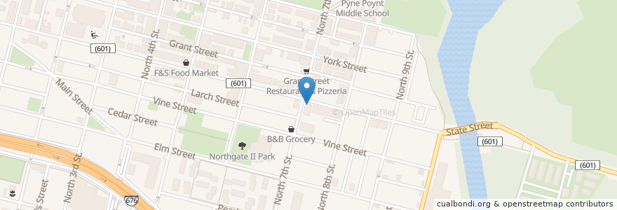 Mapa de ubicacion de La Posada Restaurant & Ice Cream Parlor en アメリカ合衆国, ニュージャージー州, Camden County, Camden.