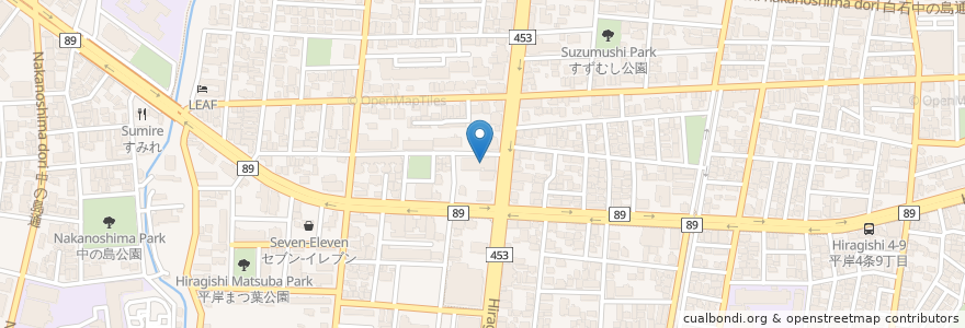 Mapa de ubicacion de あんあん保育園 平岸ルーム en 일본, 홋카이도, 石狩振興局, 札幌市, 豊平区.