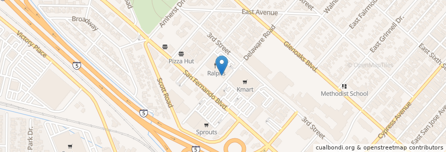 Mapa de ubicacion de New Town Buffet en Соединённые Штаты Америки, Калифорния, Los Angeles County, Burbank.